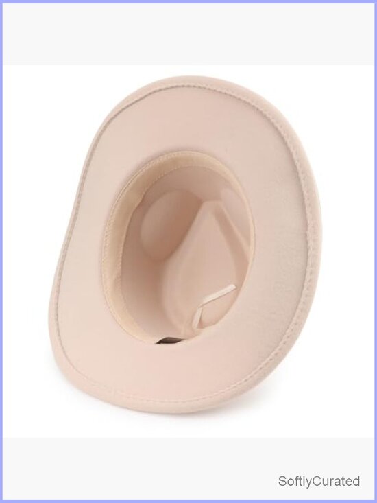 Classic Felt Wide Brim Western Cowboy Hat with Belt Buckle Panama Style